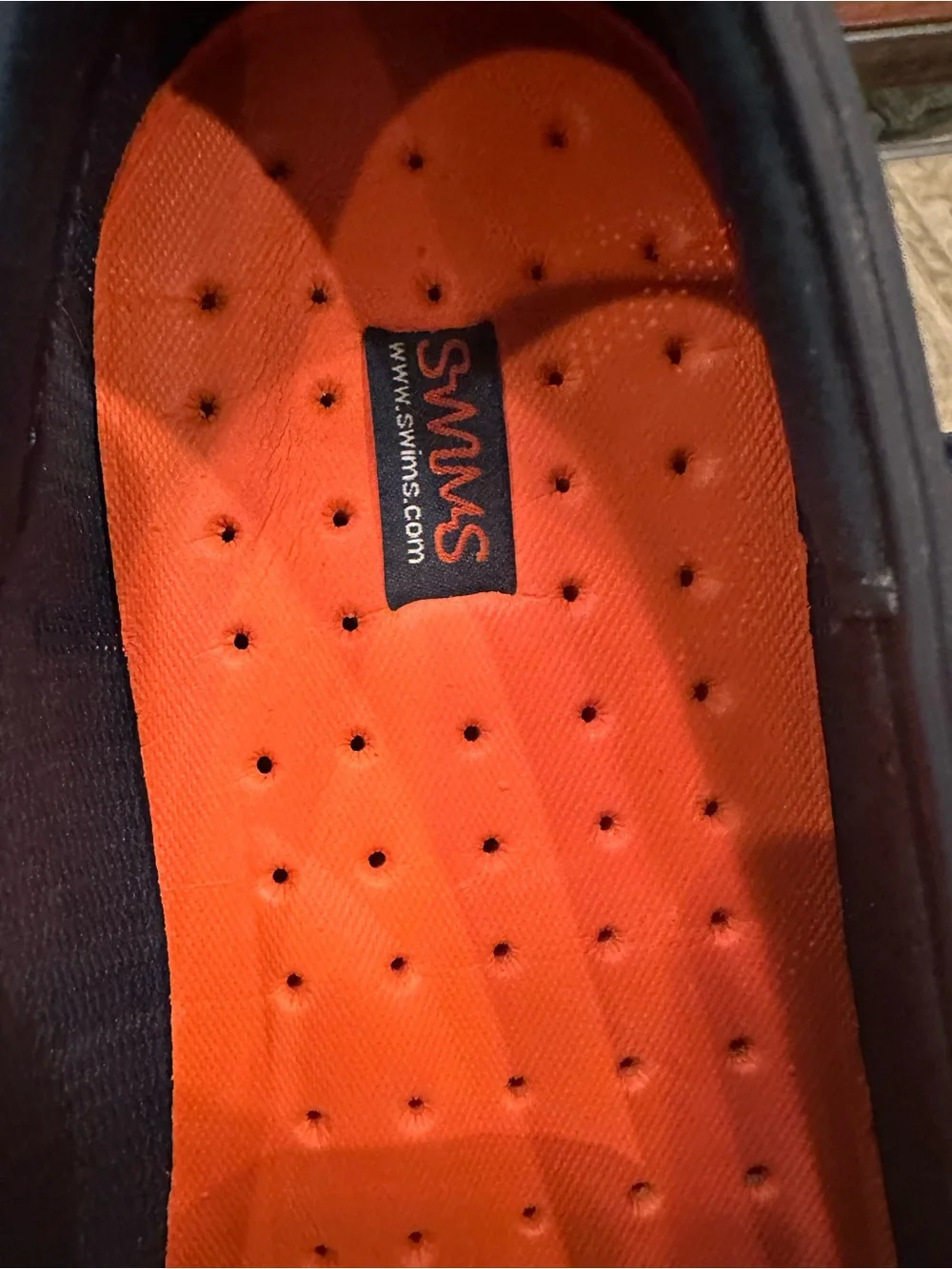 SWIMS Men's Size 13 Loafers Navy Blue Orange Mesh Water Shoes Boat